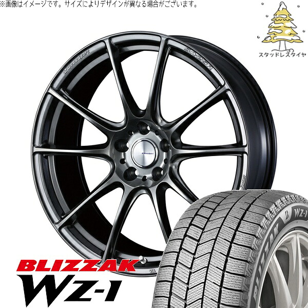 インプレッサ WRX GRB GRF GVB GVF STI VAB S4 VAG 245/40R18 サマータイヤ ホイール 4本セット 新品 | ブリヂストン (BRIDGESTONE) ブリザック WZ-1 × ウェッズ (WEDS) ウェッズスポーツ SA25R プラチナシルバーブラック 18インチ 8.5J +50 5穴114.3