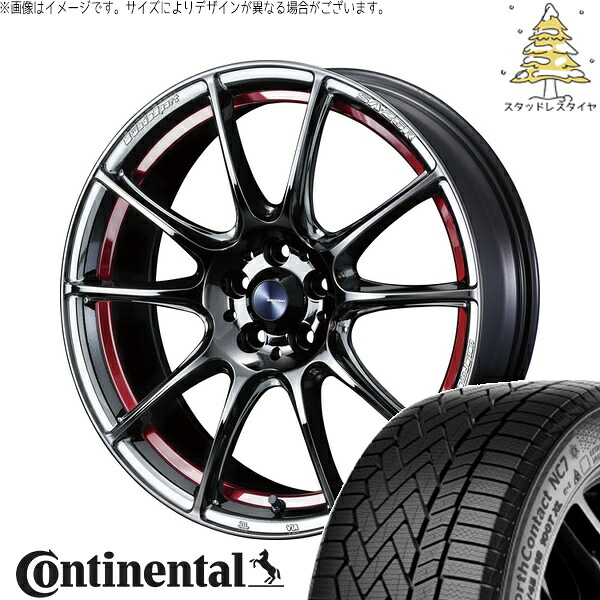 レヴォーグ 225/45R18 サマータイヤ ホイール 4本セット 新品 | コンチネンタル (Continental) ノースコンタクト NC7 &times; ウェッズ (WEDS) ウェッズスポーツ SA25R レッドライトクローム 18インチ 8J +45 5穴114.3｜タイヤショップ オールテレーン