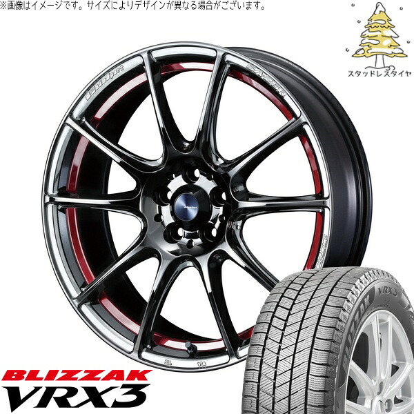 ノートオーラ 205/50R17 サマータイヤ ホイール 4本セット 新品 | ブリヂストン (BRIDGESTONE) ブリザック VRX3 &times; ウェッズ (WEDS) ウェッズスポーツ SA25R レッドライトクローム 17インチ 7J +43 4穴100｜タイヤショップ オールテレーン