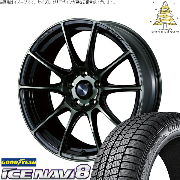 トヨタ 60プリウス 195/60R17 サマータイヤ ホイール 4本セット 新品 | グッドイヤー (GOODYEAR) アイスナビ8 × ウェッズ (WEDS) ウェッズスポーツ SA25R ウォースブラッククリアー 17インチ 7J +40 5穴114.3|タイヤショップ オールテレーン
