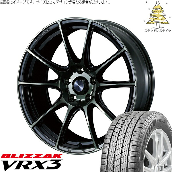 ウィッシュ シエンタ 195/60R16 サマータイヤ ホイール 4本セット 新品 | ブリヂストン (BRIDGESTONE) ブリザック VRX3 × ウェッズ (WEDS) ウェッズスポーツ SA25R ウォースブラッククリアー 16インチ 7J +48 5穴100