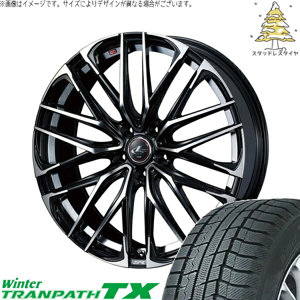 30アルファード 235/50R18 サマータイヤ ホイール 4本セット 新品 | トーヨータイヤ (TOYO TIRE) ウィンタートランパス TX × ウェッズ (WEDS) レオニス SK パールブラック/ミラーカット 18インチ 8J +42 5穴114.3