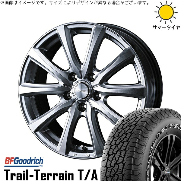 GN アウトランダー 235/60R18 サマータイヤ ホイール 4本セット 新品 | BFグッドリッチ (BF Goodrich) トレイルテレーン T/A &times; ウェッズ (WEDS) ジョーカー スマッシュ メタリックシルバー 18インチ 8J +45 5穴114.3｜タイヤショップ オールテレーン