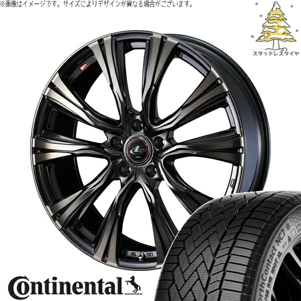 アリア CX-60 235/55R19 サマータイヤ ホイール 4本セット 新品 | コンチネンタル (Continental) ノースコンタクト NC7 × ウェッズ (WEDS) レオニス VR パールブラックミラーカット/チタントップ 19インチ 8J +43 5穴114.3