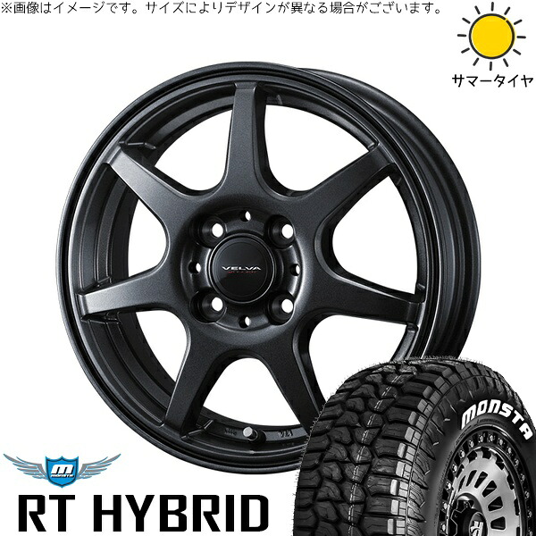 デリカミニ ハスラー 165/60R15 サマータイヤ ホイール 4本セット 新品 | モンスタタイヤ (MONSTA TYRE) RT ハイブリッド × ウェッズ (WEDS) ヴェルヴァ ワンダー ディープメタル 15インチ 4.5J +45 4穴100