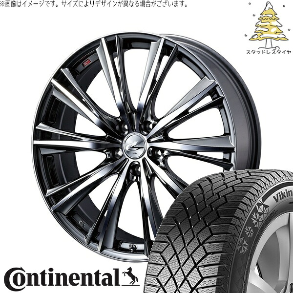 GN アウトランダー 235/60R18 サマータイヤ ホイール 4本セット 新品 | コンチネンタル (Continental) バイキングコンタクト7 × ウェッズ (WEDS) レオニス WX ブラックメタルコート/ミラーカット 18インチ 8J +42 5穴114.3
