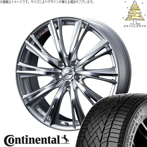 レクサス RX 20系 255/55R19 サマータイヤ ホイール 4本セット 新品 | コンチネンタル (Continental) ノースコンタクト NC7 × ウェッズ (WEDS) レオニス WX ハイパーシルバー/ミラーカット 19インチ 8J +38 5穴114.3
