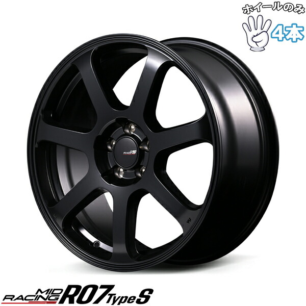 新品 アルミホイール 4本セット 18インチ | エムアイディー (MID) MIDレーシング R06 クリスタルブラック 10.5J +12 5穴114.3｜タイヤショップ オールテレーン