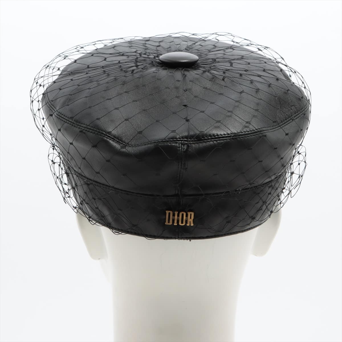 ディオール キャスケット シルク×ラムスキン ブラック 帽子