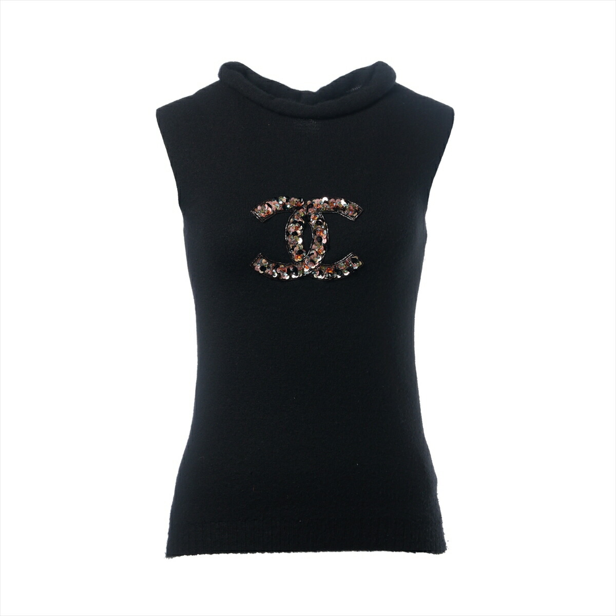 CHANEL シャネル ココボタン カシミヤ ニットベスト レディース ブラック/ホワイト P73215K10523 楽天市場】CHANEL(シャネル) サイズ:34 ココボタン カシミヤ