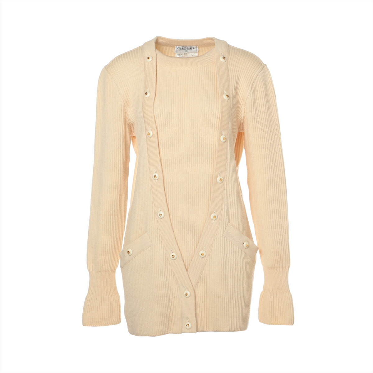 シャネル ニットカーディガン 19SS ツイード ココマーク サイズ38 CHANEL - シャネル CHANEL カーディガン トップス ニット ココ
