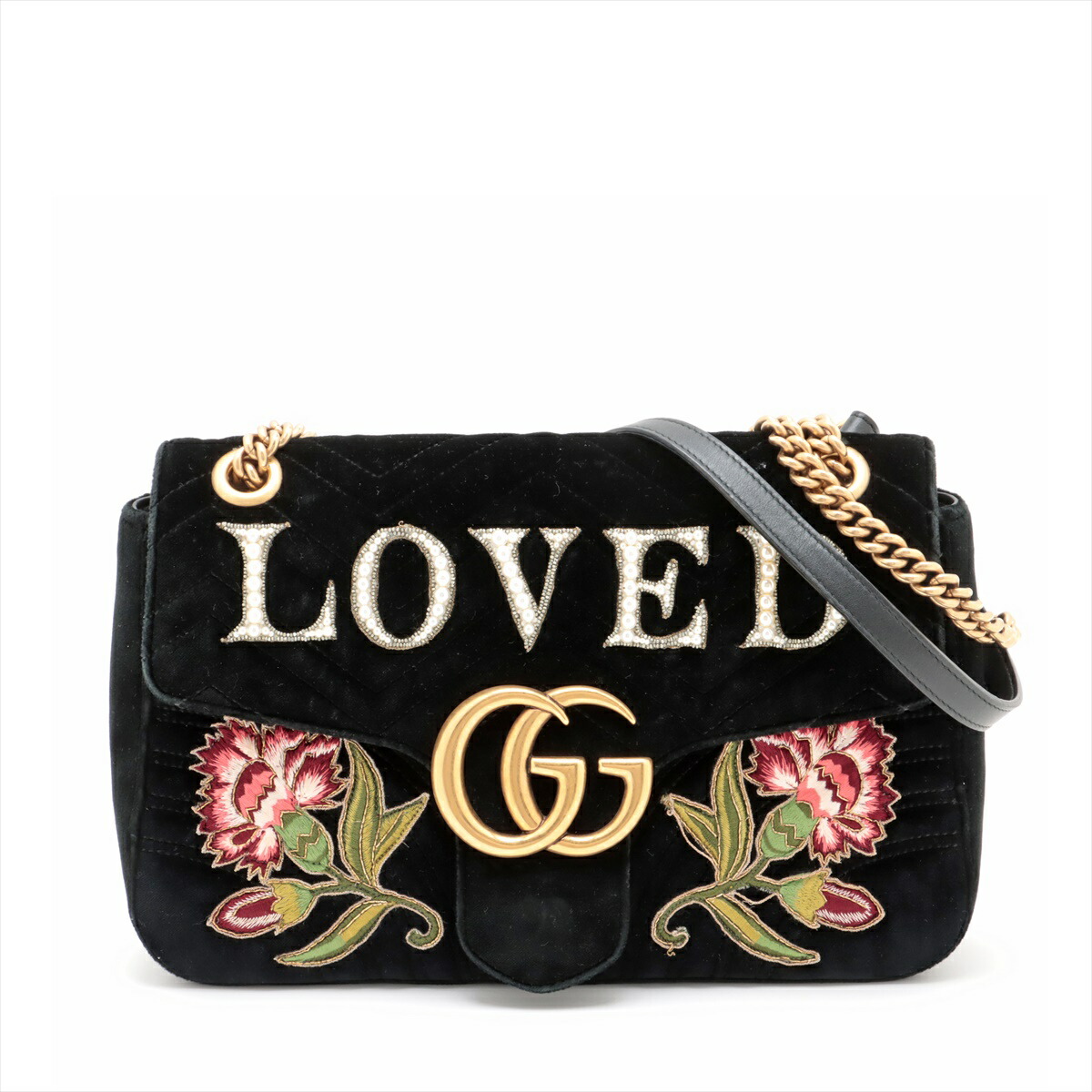 楽天市場】【グッチ】Gucci GGマーモント ベルベット チェーン