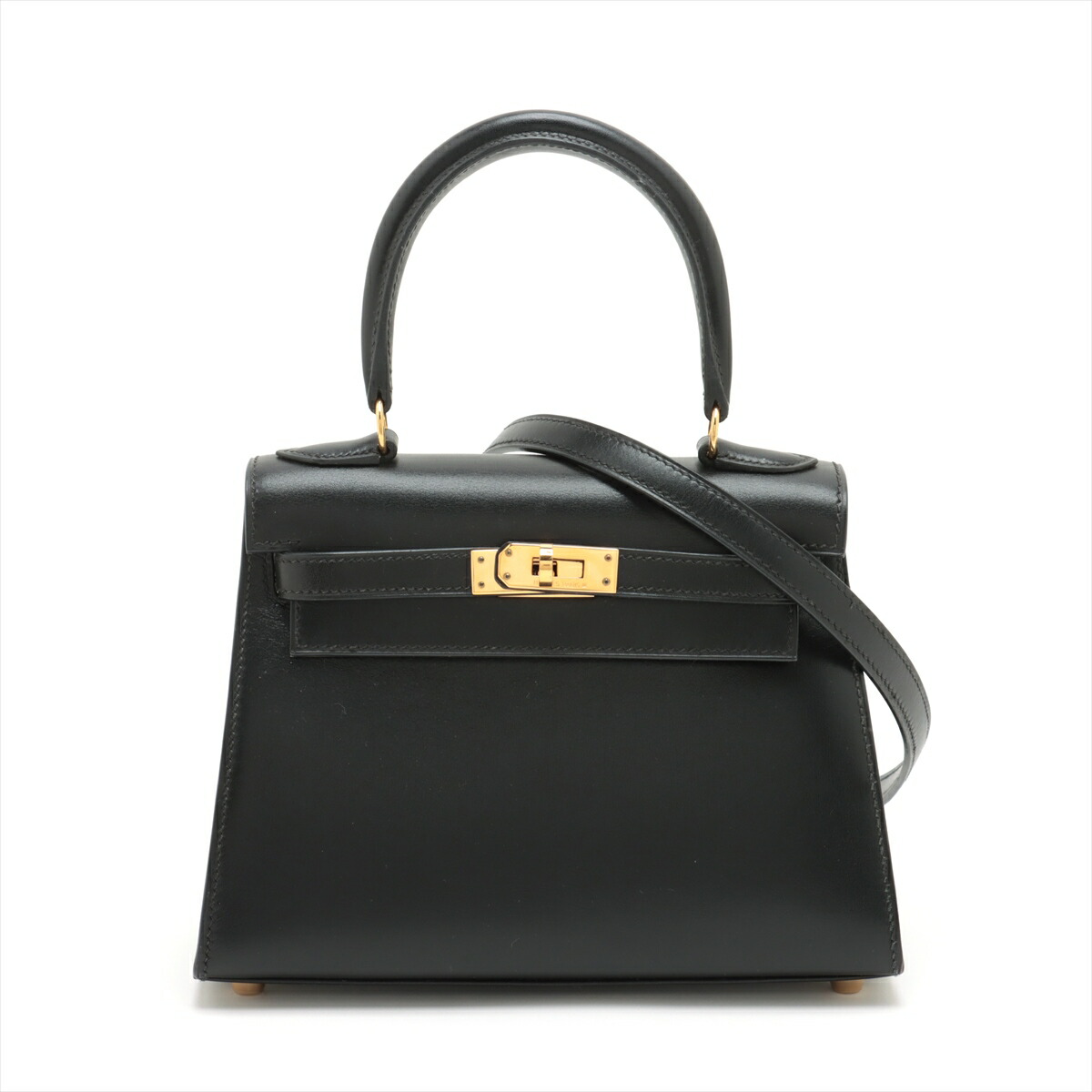 HERMES ケリー　専用BOX エルメス ケリー32 セリエ ボックスカーフ ブラック シルバー