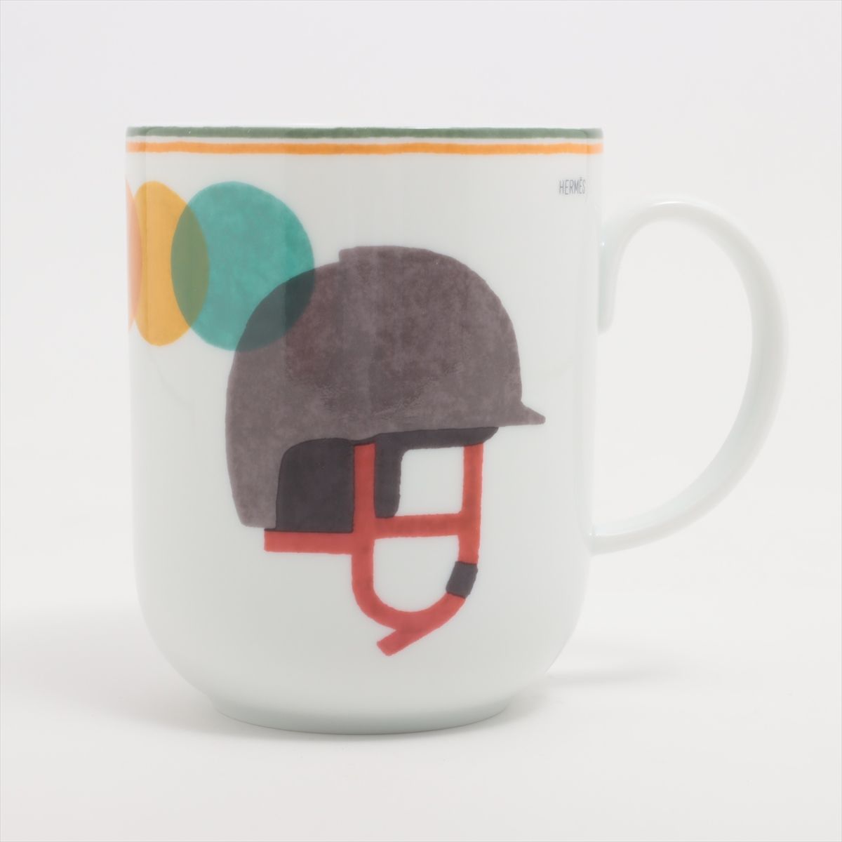 【中古】エルメス ソーエルメス マグカップ 陶器 ホワイト 底印「ソフトクリーム」