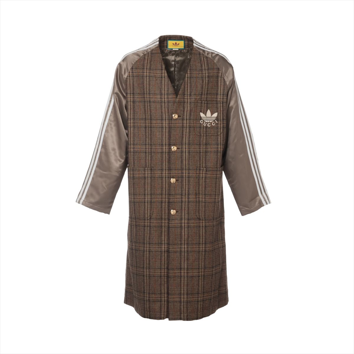 【中古】グッチ×アディダス 羊毛 厚地の外套 44 メンズ 赤銅色  710398