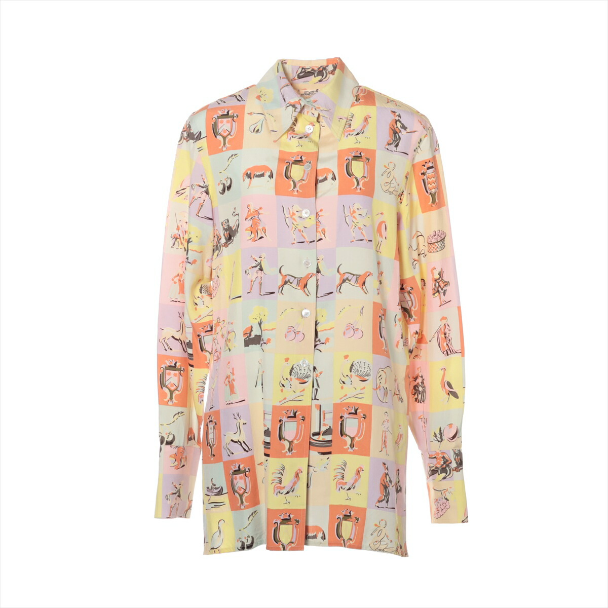 楽天市場】【エルメス】Hermes ゴルチエ期 シルクシャツ ブラウス 馬具