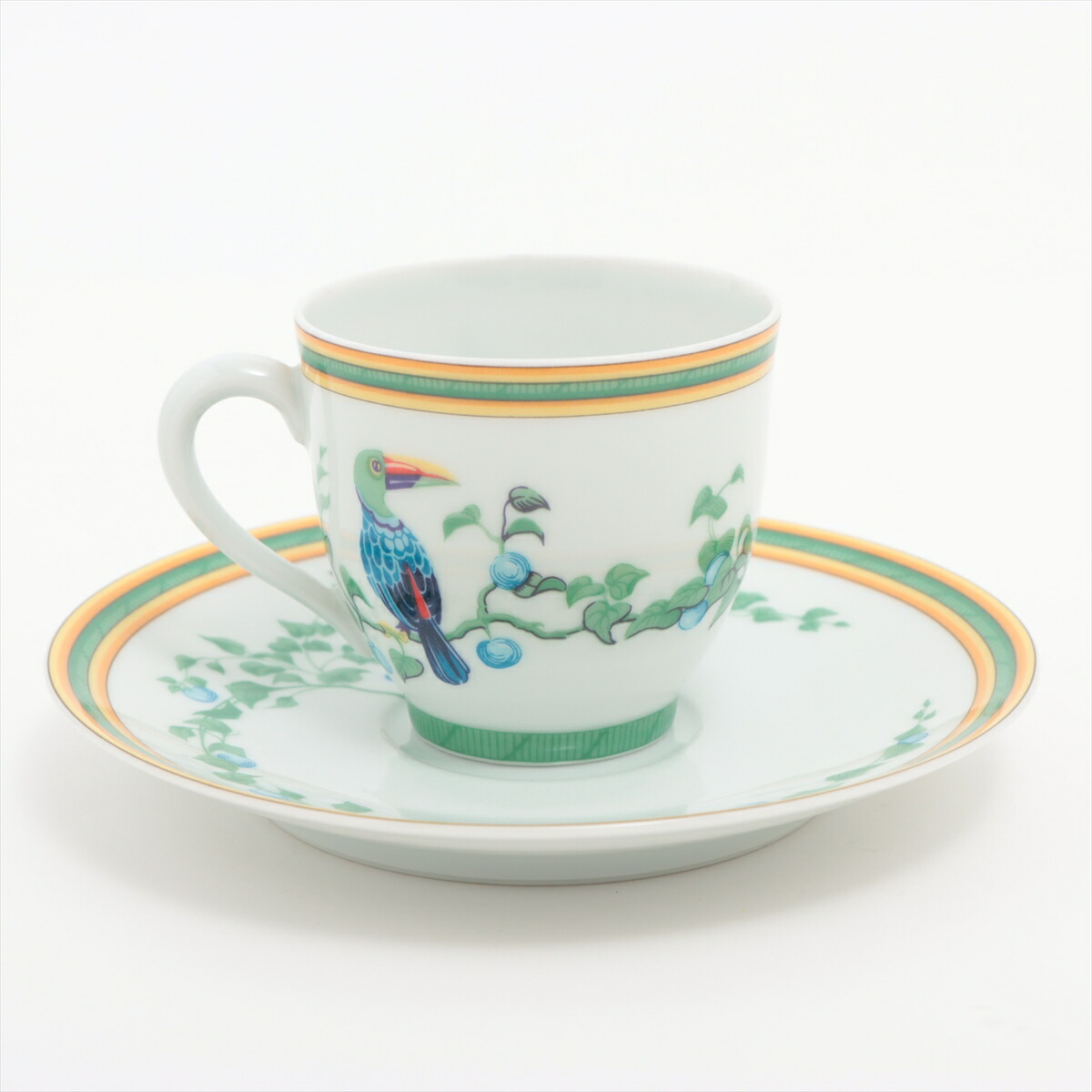 HERMES エルメス　トゥカン　オオハシ　カップ＆ソーサー２客 HERMES - 新品HERMESエルメスToucansトゥカン鳥オオハシコウ