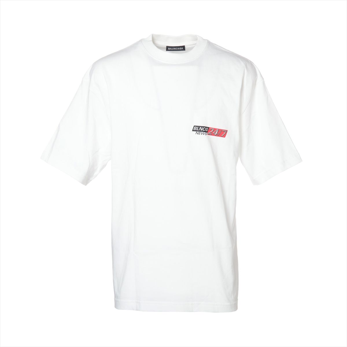【中古】バレンシアガ 20年 コットン Tシャツ XS メンズ ホワイト 612966 NEWSロゴ 21,618円
