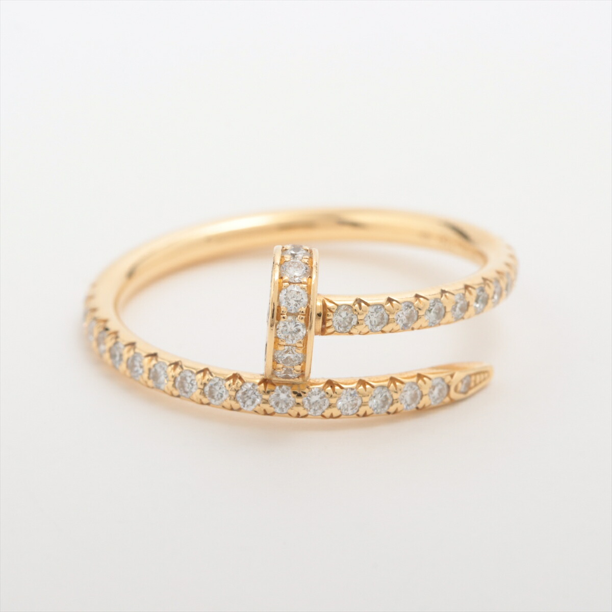 楽天市場】カルティエ K18WG ホークアイ サントスデュモン リング ＃53