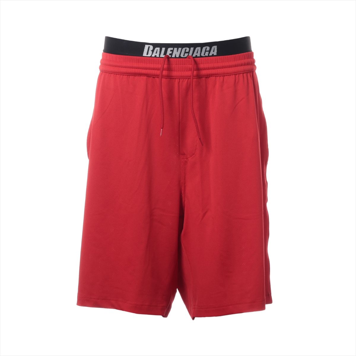 【中古】バレンシアガ 22SS ポリエステル ショートパンツ XS メンズ レッド 698317 レイヤード メッシュ ロゴ