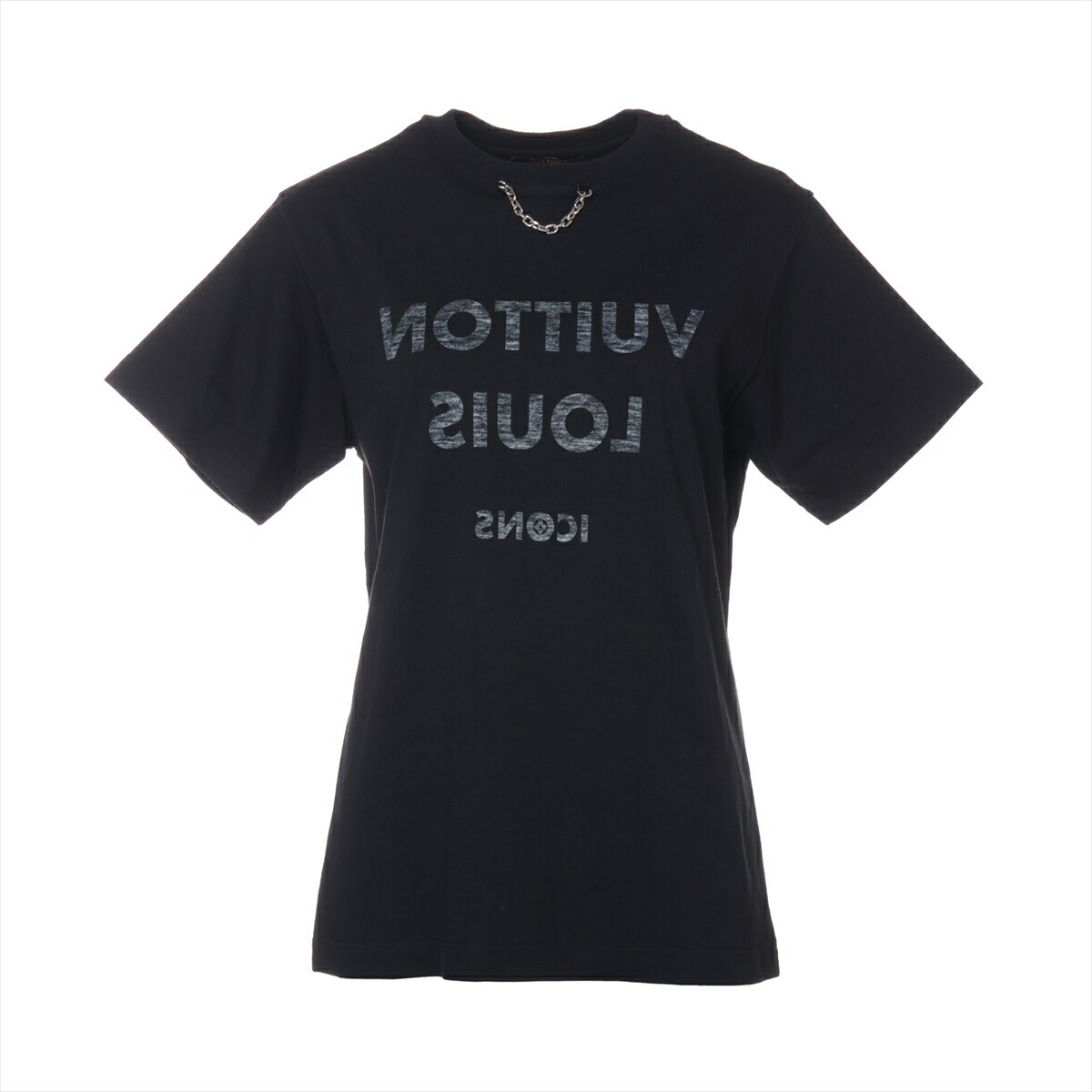 ルイヴィトン Tシャツ シャツ  FPJT98 DWN ホワイト レディース 中古AB品 LOUIS VUITTON】ルイヴィトン『ロゴ チェーン 半袖Tシャツ sizeS