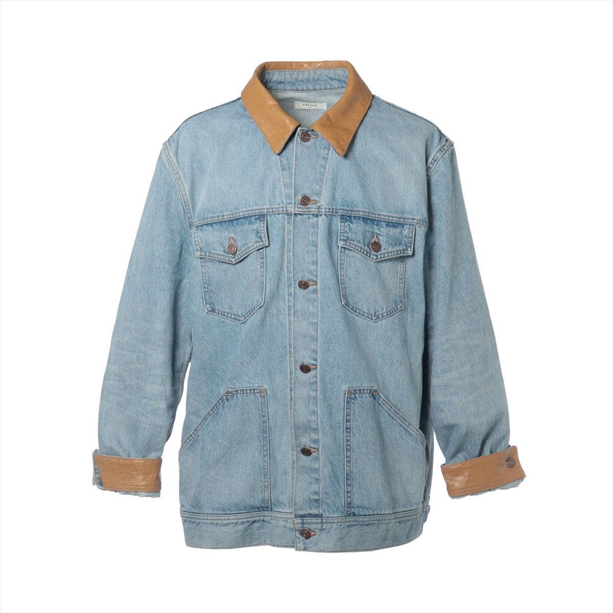 【中古】セリーヌ トリオンフ エディ期 コットン デニムジャケット L ユニセックス ブルー 2Q861967W｜ALLU 店
