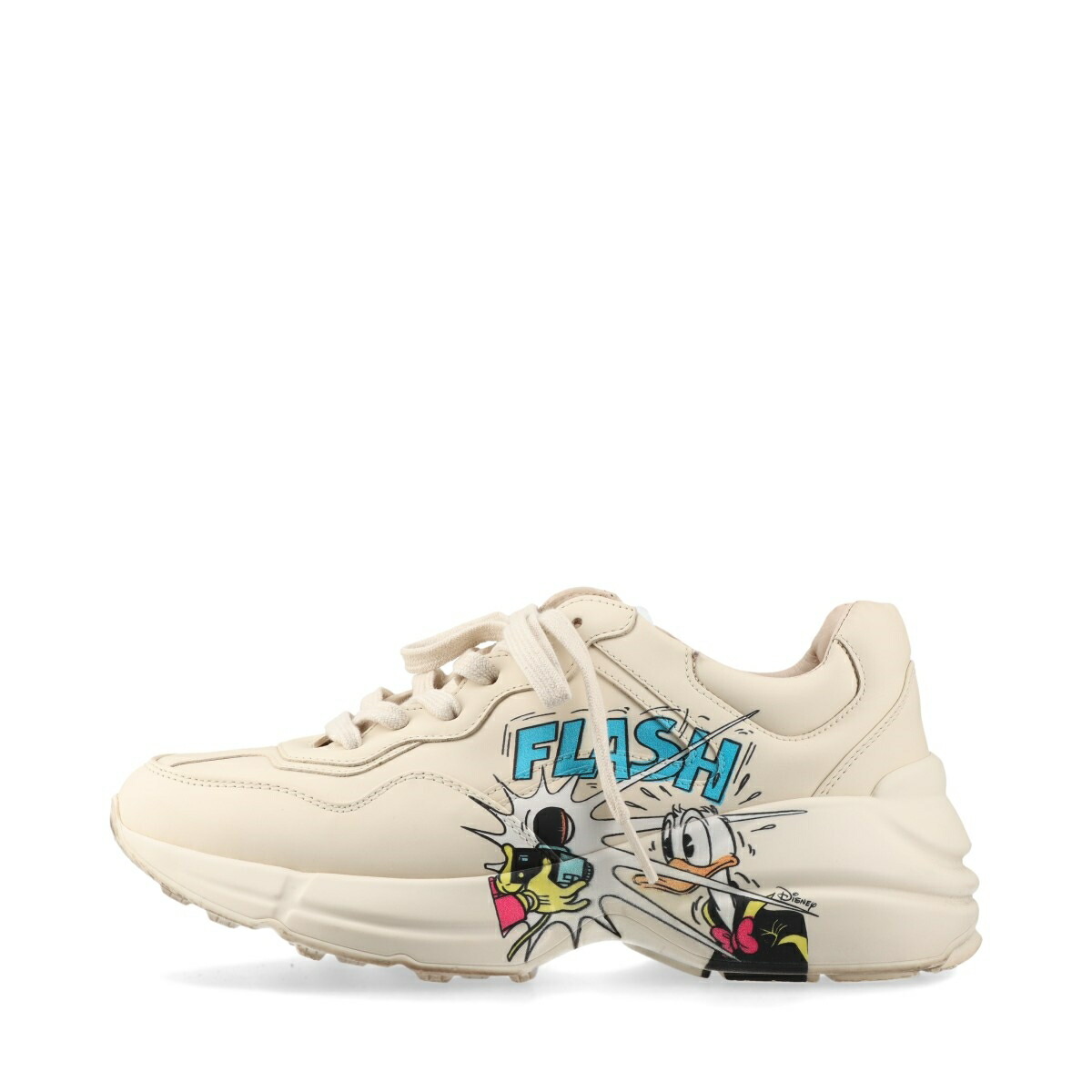 GUUCI ディズニースニーカー ホワイト GUCCI x Disney 602129 White Leather Mickey Mouse Ace
