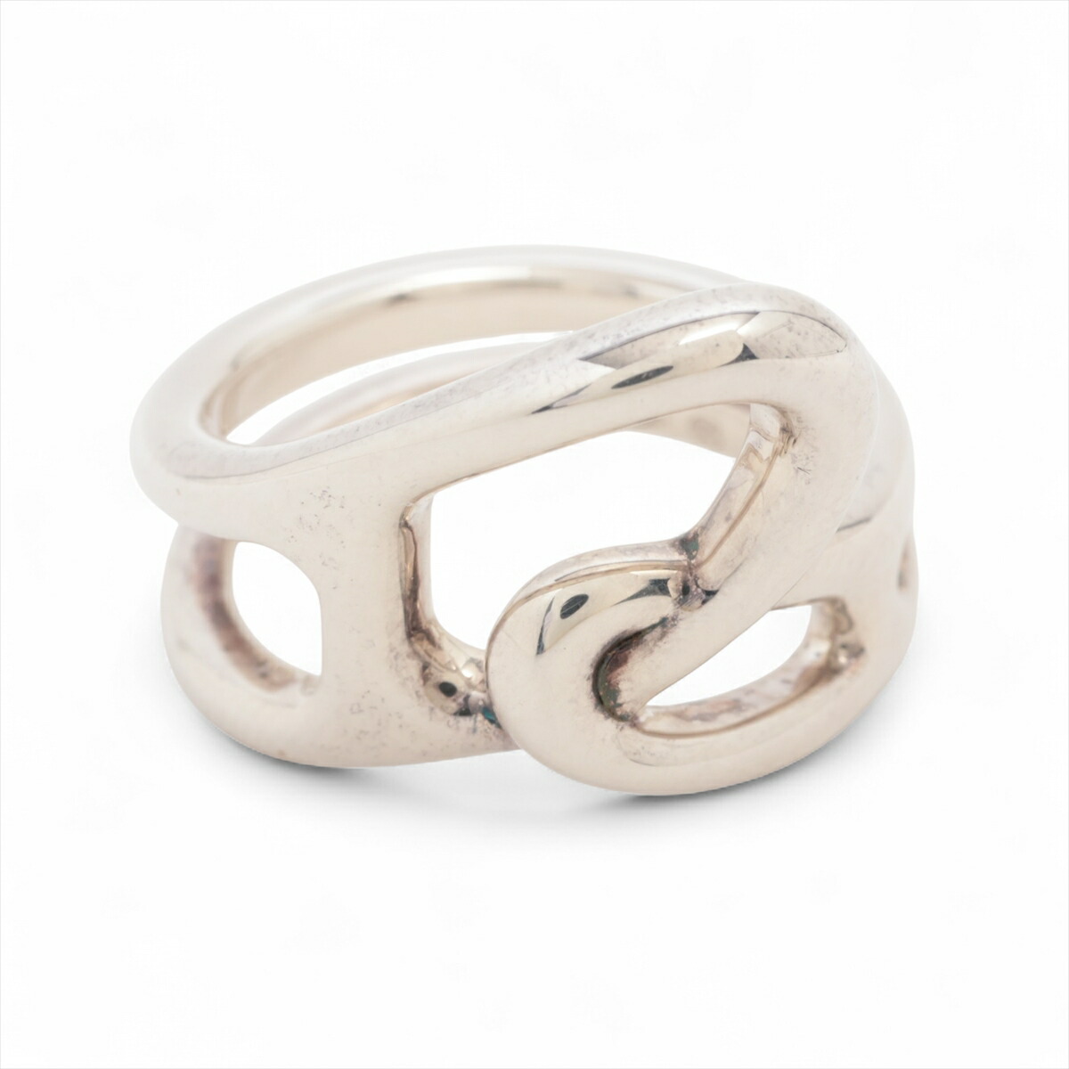 HERMES シェーヌダンクルパンク　リング シルバー エルメス Hermes HERMES シェーヌ ダンクル パンク ダブル リング