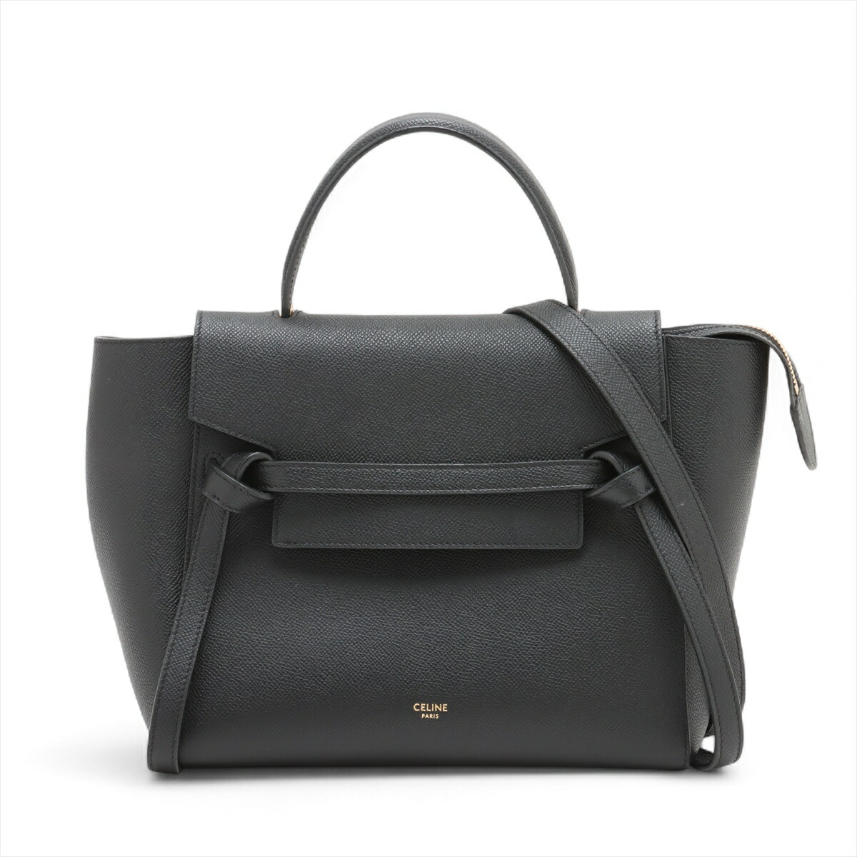 CELINE ブラック ハンドバッグ CELINE セリーヌ ラゲージマイクロ ハンドバッグ カーフ