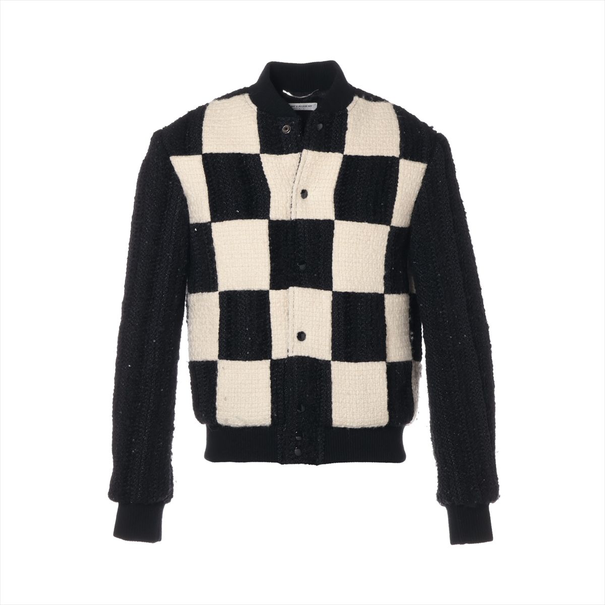 16AW サンローランパリ アーガイル モヘヤ ニット カーディガン S 