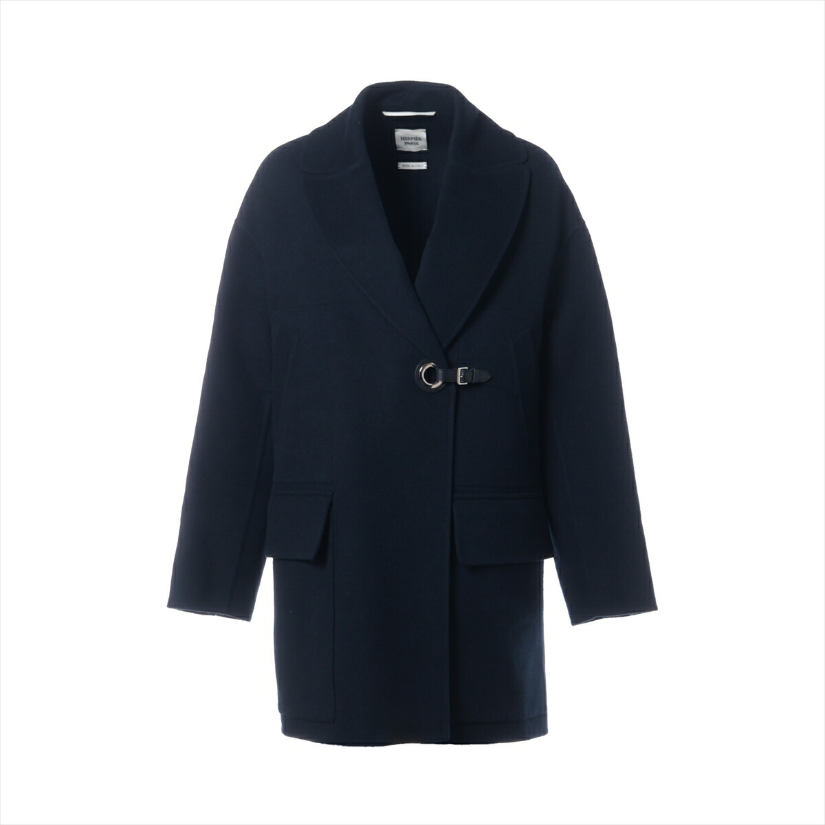 エルメス♡2021awカシミヤメドールスタッズコート　ネイビー美品36 エルメス♡2021awカシミヤメドールスタッズコート ネイビー美品36