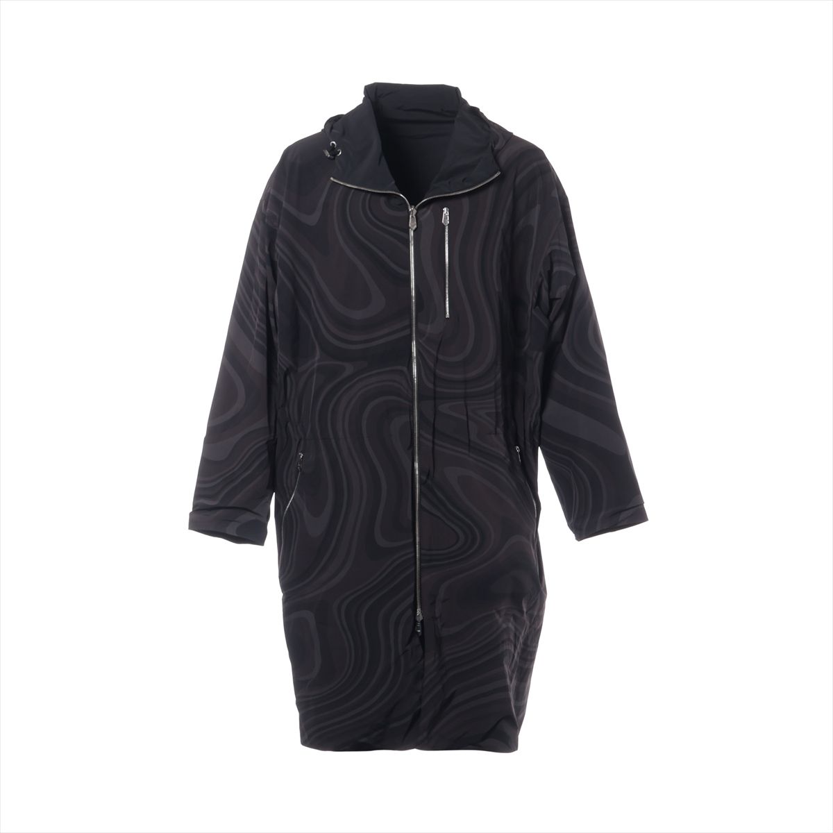 【中古】エルメス 20AW ナイロン コート 50 メンズ ブラック 02-5519 ミゲル シュヴァリエ リバーシブル