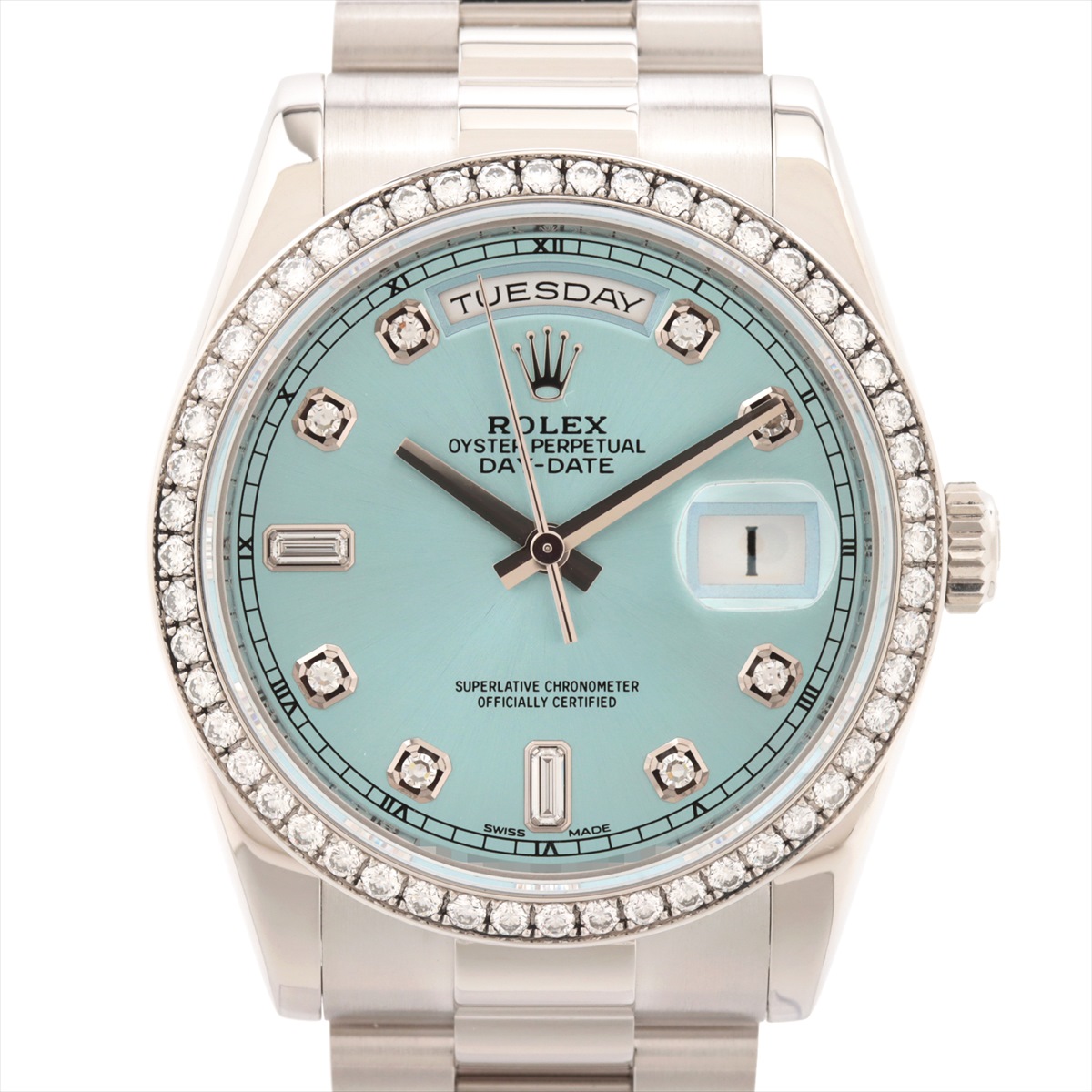 楽天市場】ロレックス デイデイト アイスブルー ダイヤ 118346A Z番