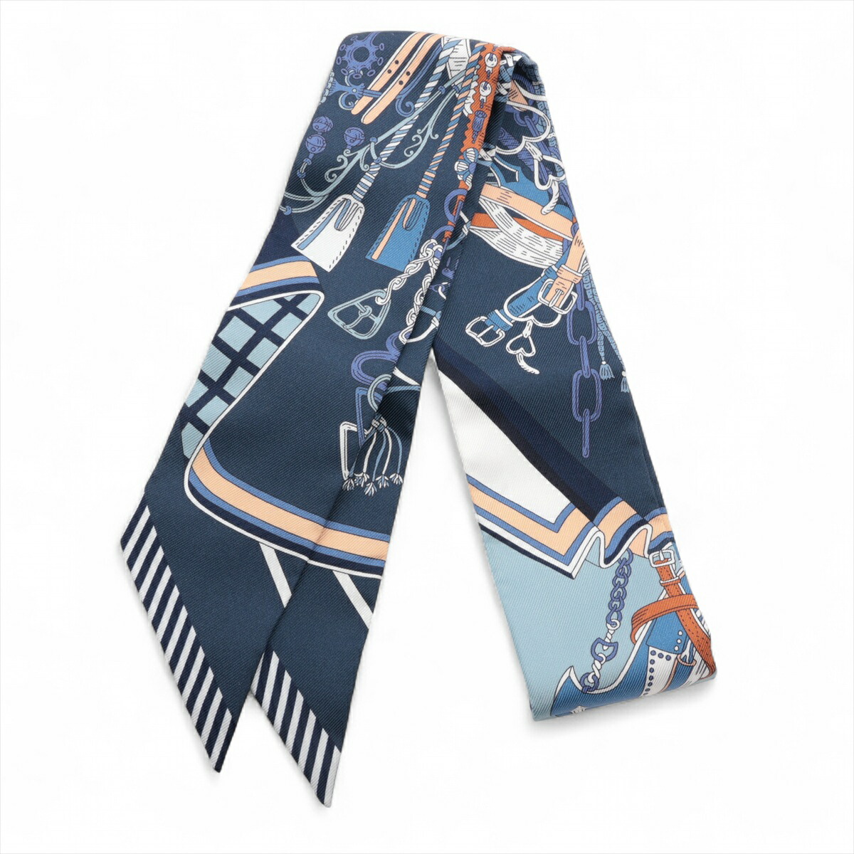 【新品・未使用】エルメス ツイリー 鞍職人の花束 マリン 2025SS HERMES - 【新品・未使用】エルメス ツイリー 鞍職人の花束