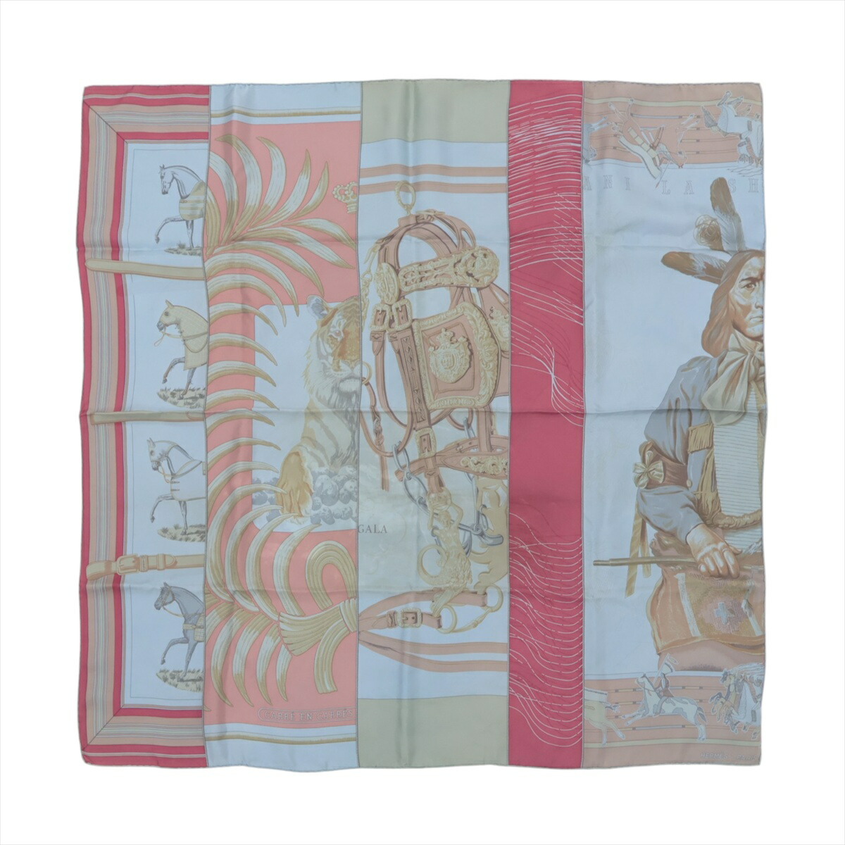 楽天市場】エルメス カレ70 スカーフ PAMPA パンパ ネイビー/ベージュ