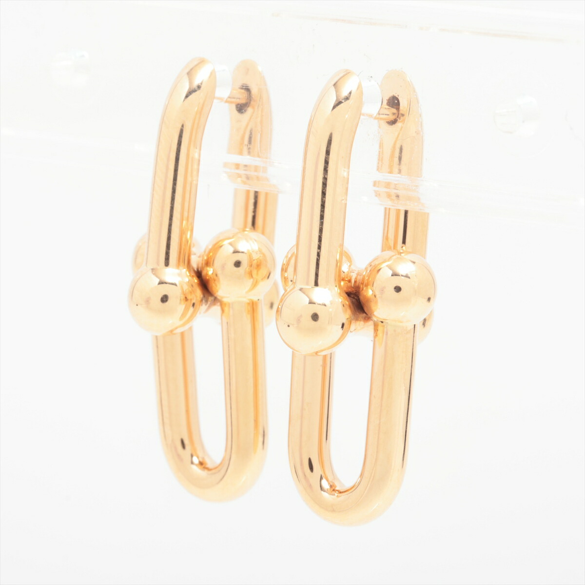 【鑑定付・片耳のみ】ティファニー　ハードウェア　ミディアムリンク　ピアス　K18 鑑定付・片耳のみ】ティファニー ハードウェア ミディアムリンク