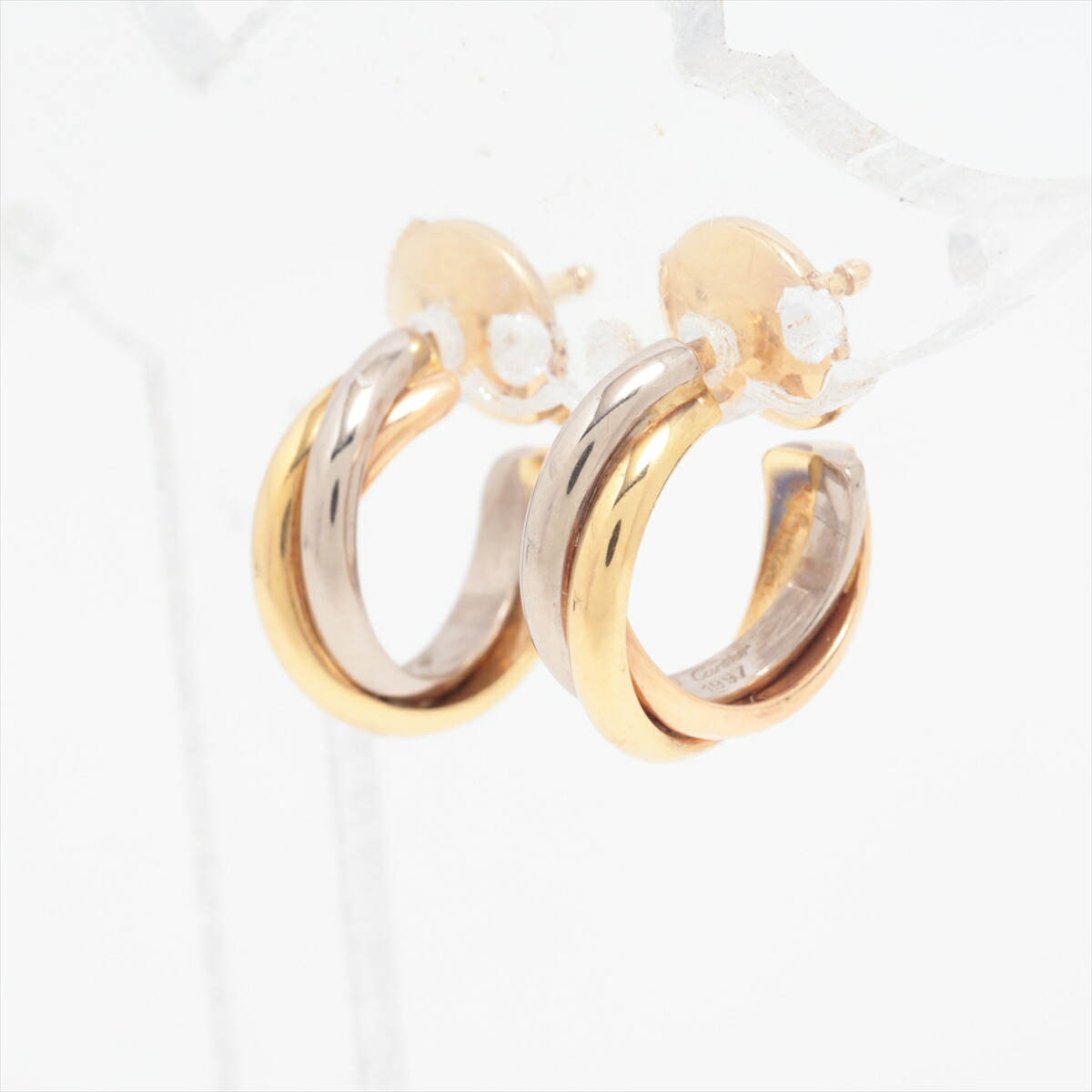 楽天市場】カルティエ ピアス K18YG K18WG K18PG トリニティピアス