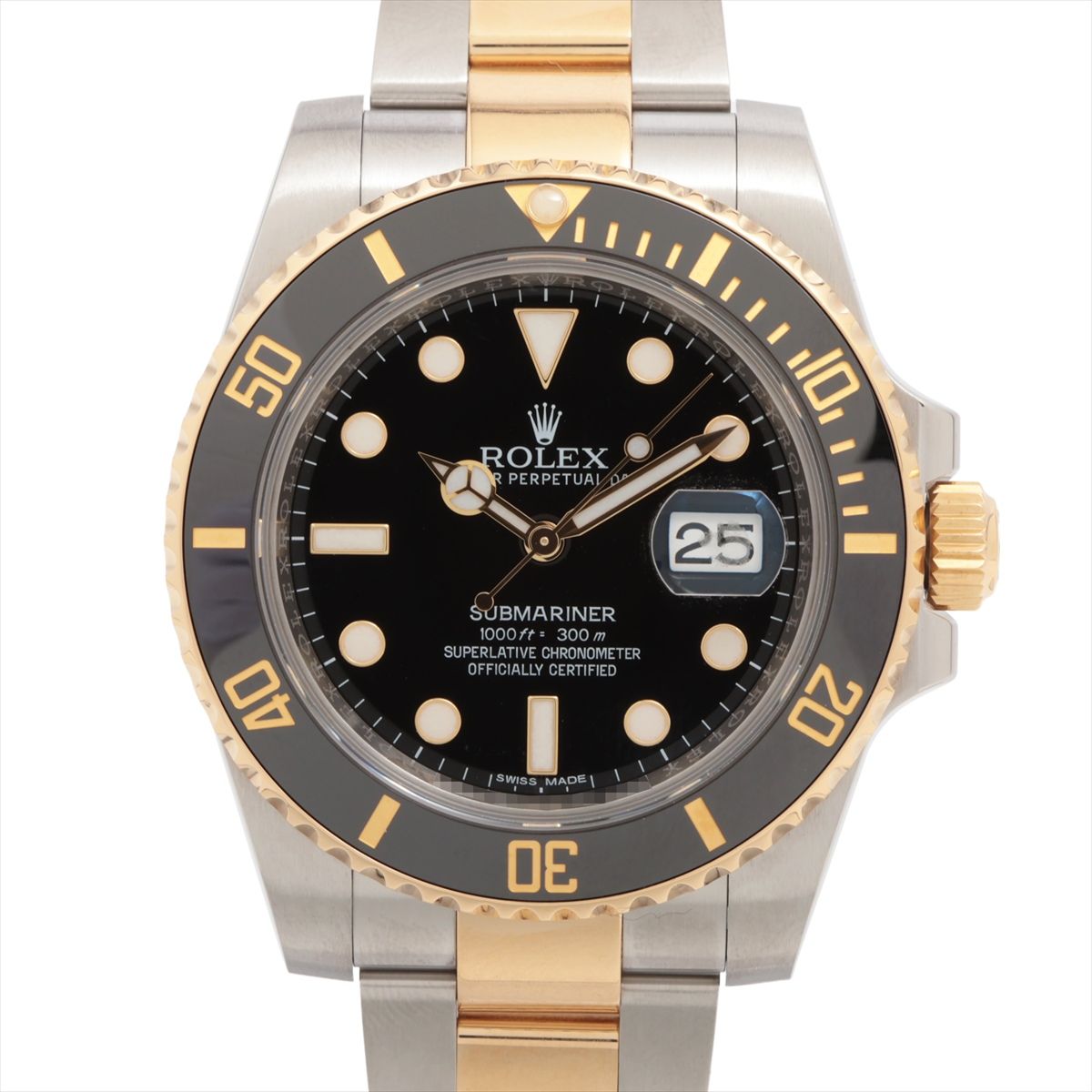 【中古】ロレックス サブマリーナーデイト 116613LN SS×YG SS×YG AT 黒文字盤
