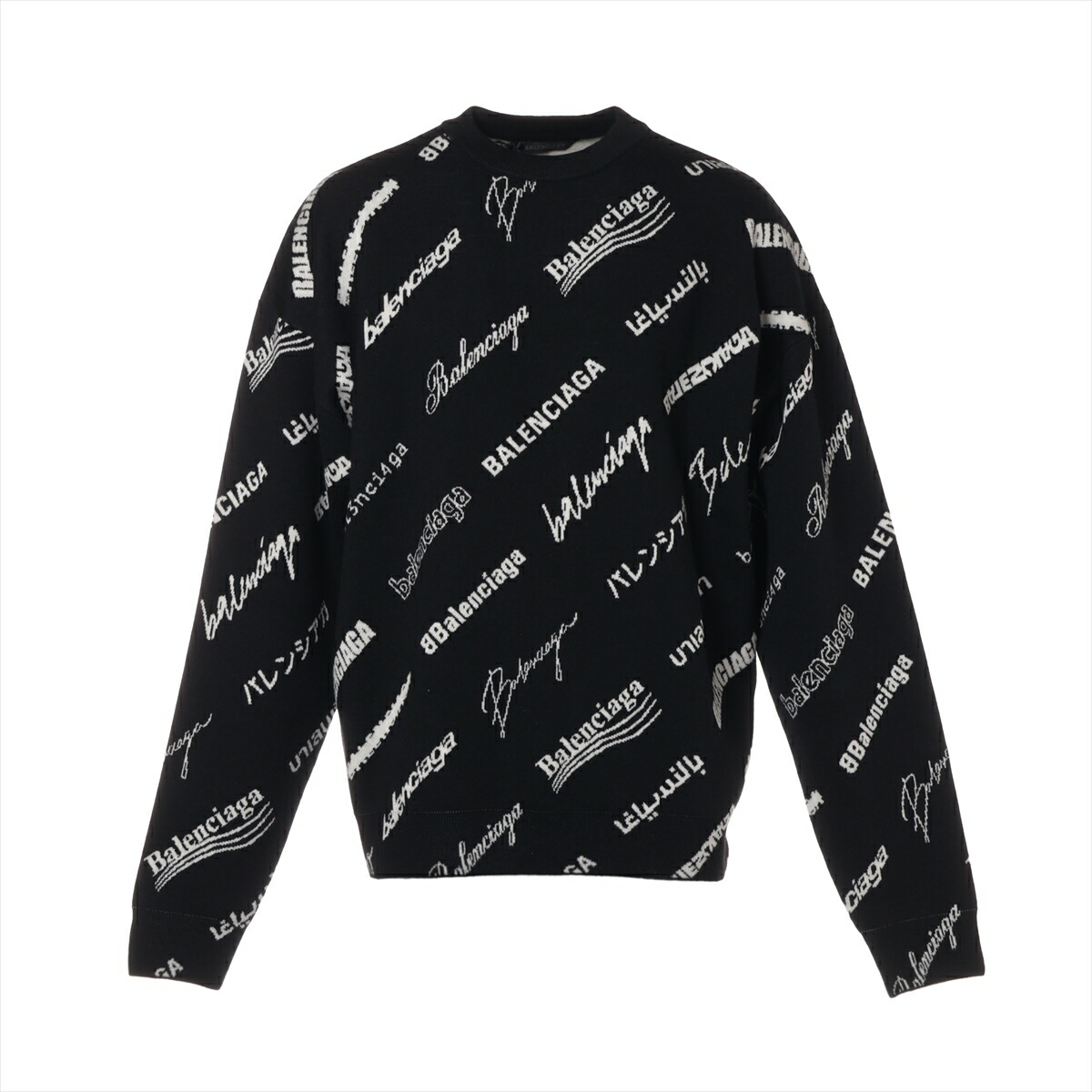 BALENCIAGA ロゴニットセーター ブラック男女兼用 公式 ストアファッション - BALENCIAGA ロゴニットセーター