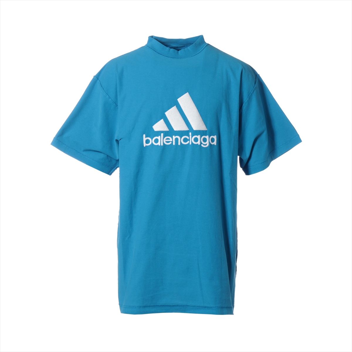 【中古】バレンシアガ×アディダス 22年 コットン Tシャツ 1 メンズ ブルー 731769