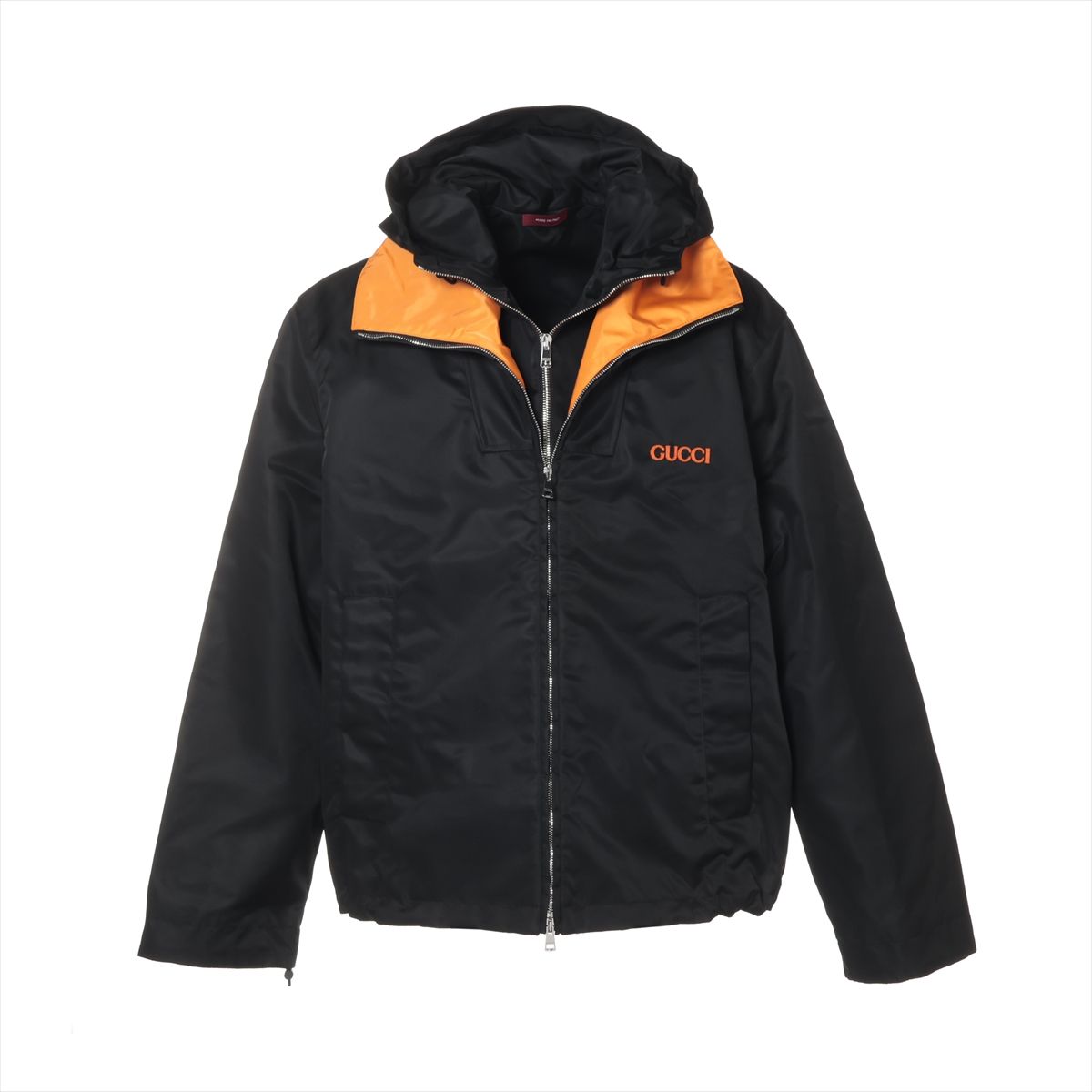 【中古】グッチ 25SS ナイロン ナイロンジャケット 44 メンズ ブラック 804964 ツイルジャケット フード取り外し可｜ALLU 店