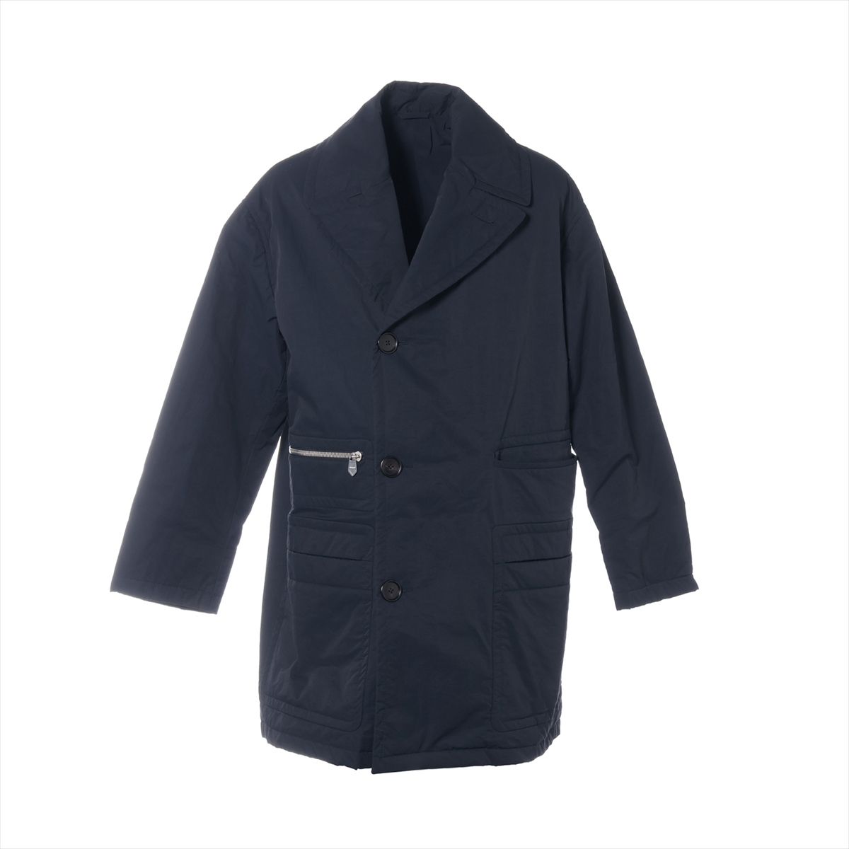 【中古】エルメス 22AW コットン×ナイロン コート 44 メンズ ネイビー PT9603 22-5519