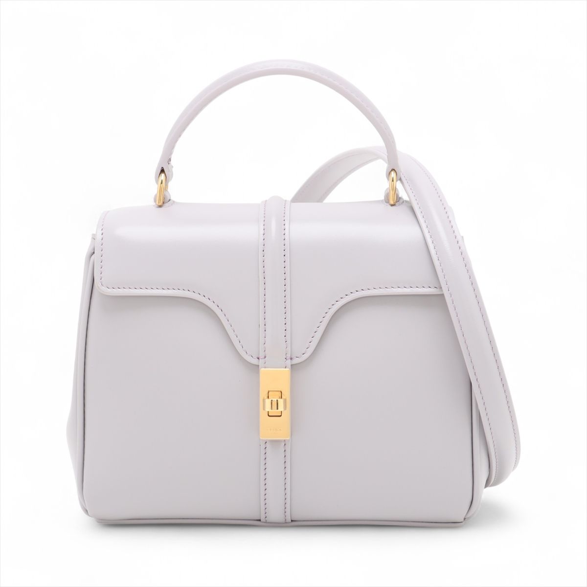 【中古】セリーヌ 16セーズ ミニ レザー 2WAYハンドバッグ パープル