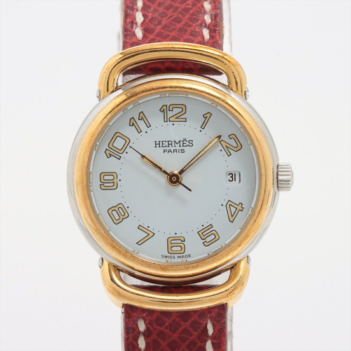 楽天市場】【ウォッチ】HERMES エルメス プルマン ホワイト文字盤