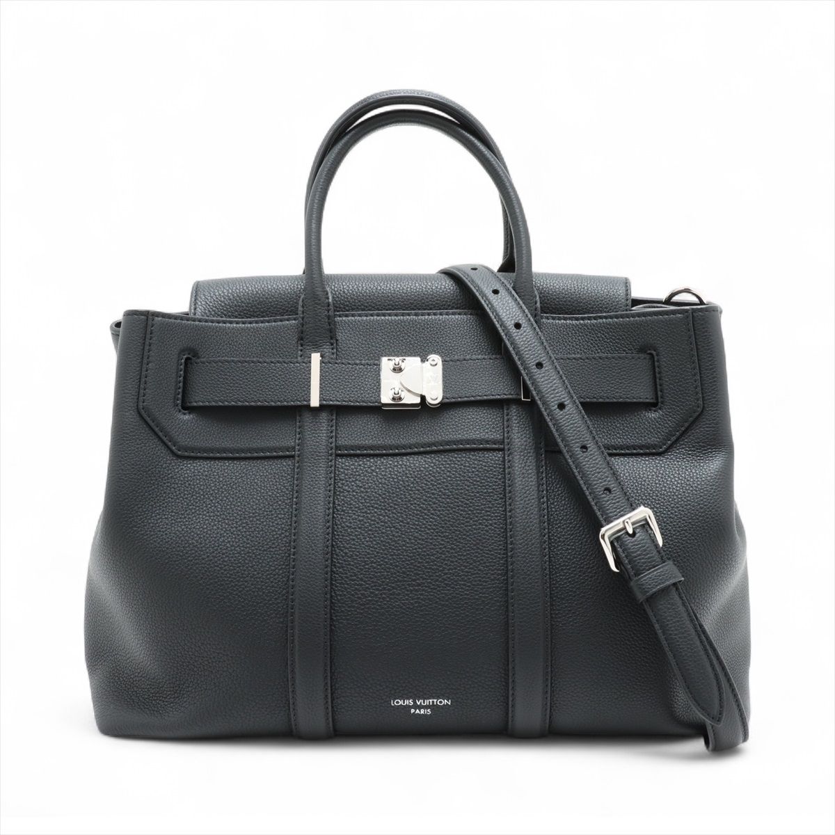 【中古】ヴィトン LVロゴタイプ ジョルジュ･トート MM M23153 黒いこと RFID化学反応あり