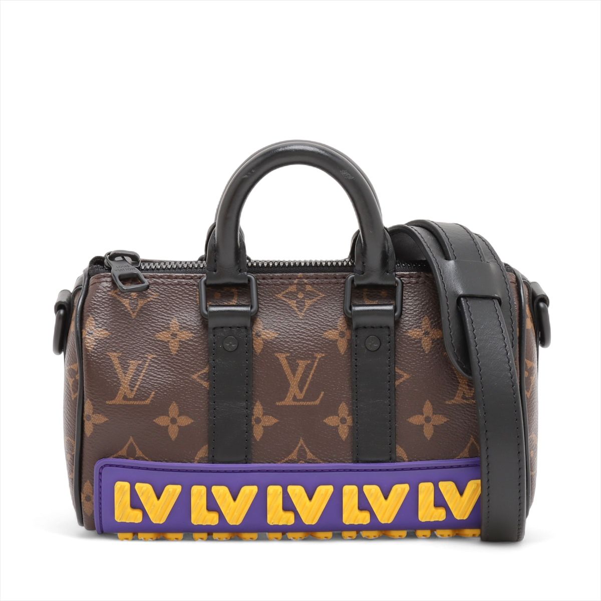 【中古】ヴィトン モノグラム LVラバー キーポルXS M45788 ブラウン RFID反応あり