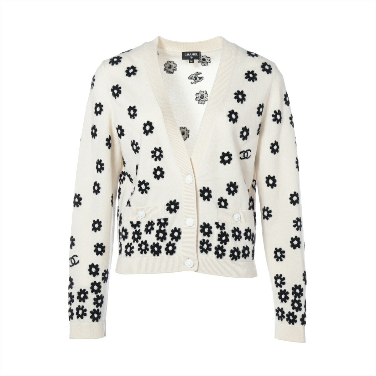 楽天市場】【シャネル】Chanel カシミヤ アイコンボタン カーディガン
