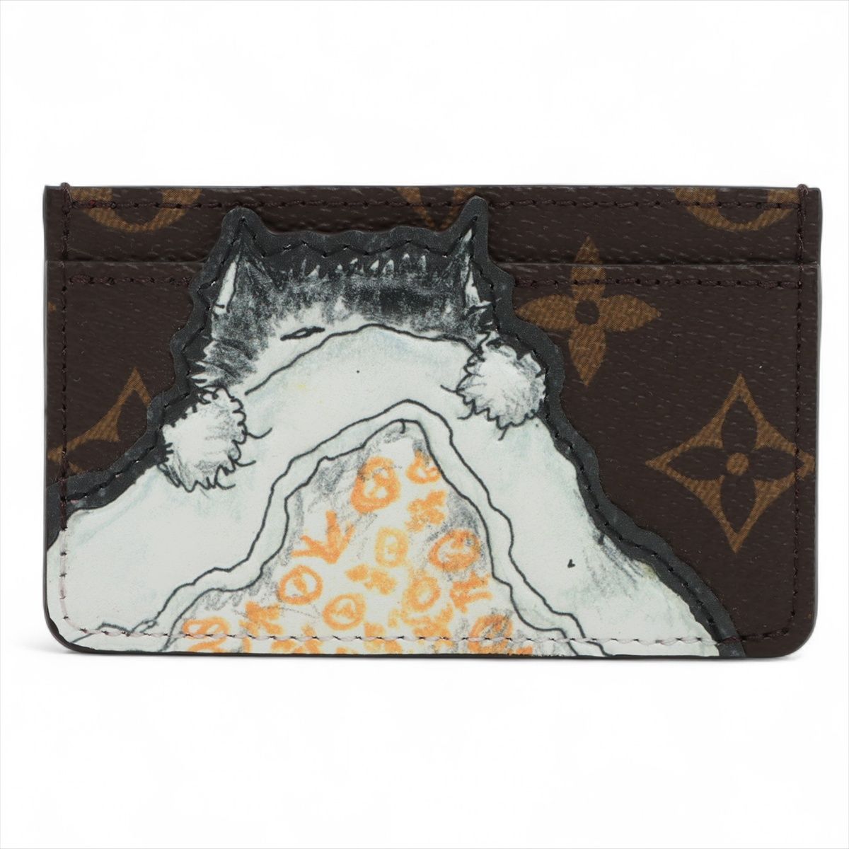 【中古】ヴィトン モノグラム オポルト ブーム 猫 ナップ M15155 赤銅色 歌留多容れもの RFID化学反応有