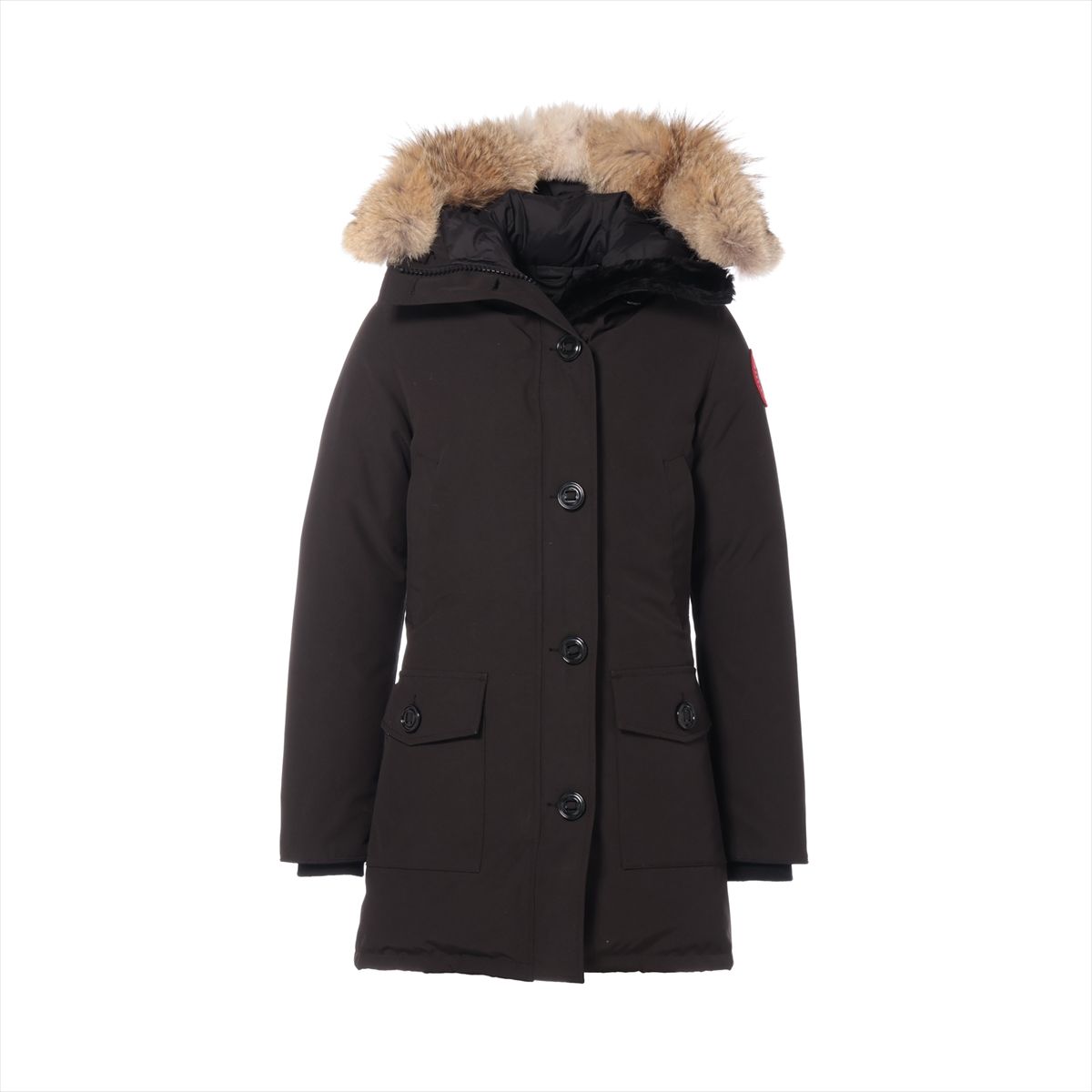 【中古】カナダグース BRONTE ポリエステル&times;コットン ダウンコート XS レディース ブラック 2603JL サザビー ファー取り外し可｜ALLU 店 30,674円