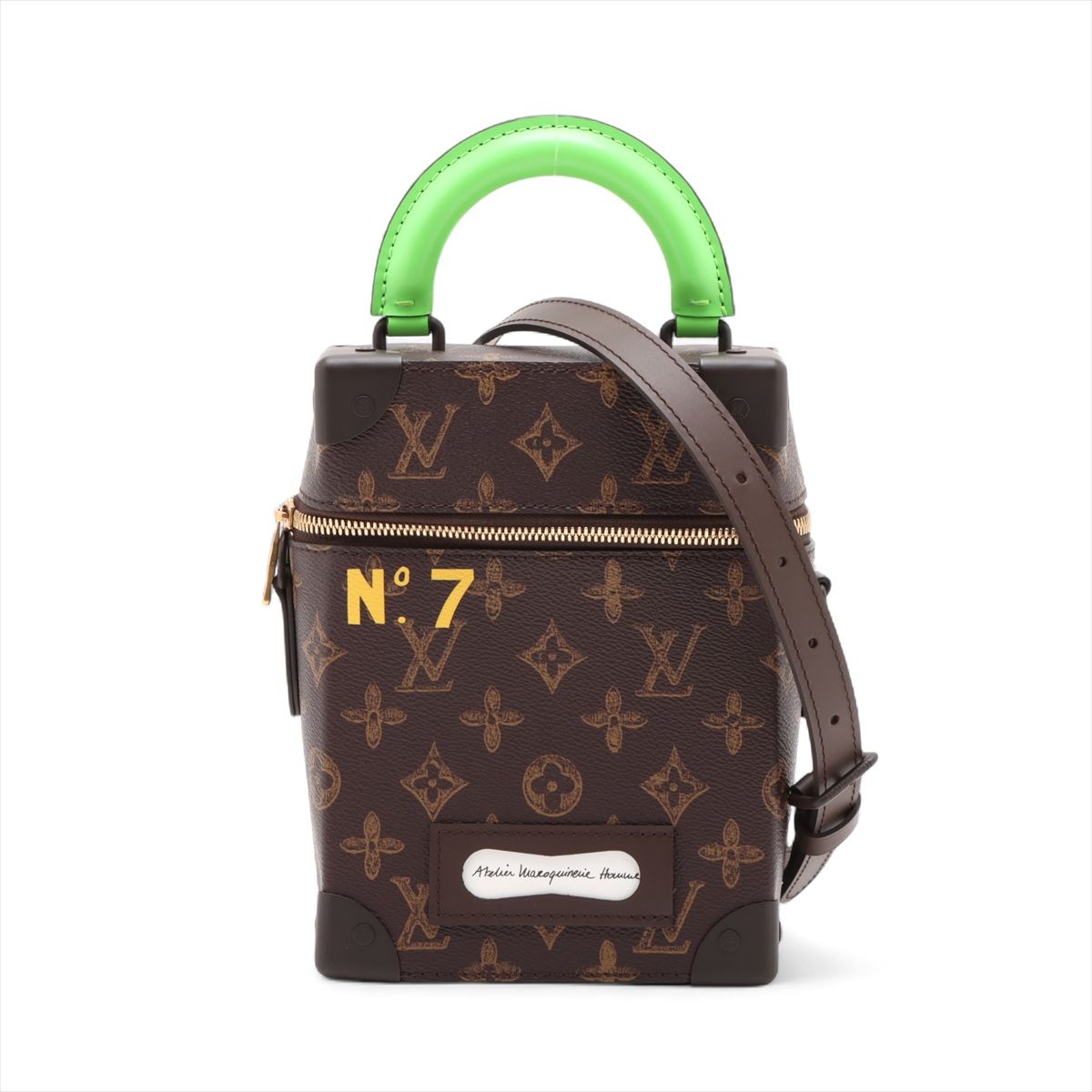 【中古】ヴィトン モノグラム No.7 ヴェルティカル ボックス席ブート M59664 赤銅色 RFID化学反応あり